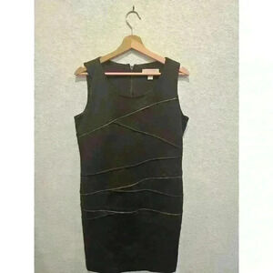 Michael Kors Brown stretch Zipper accent dress. SZ 10.